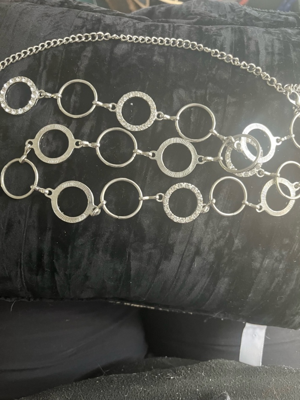 Silver Layered Circle-Link Necklace